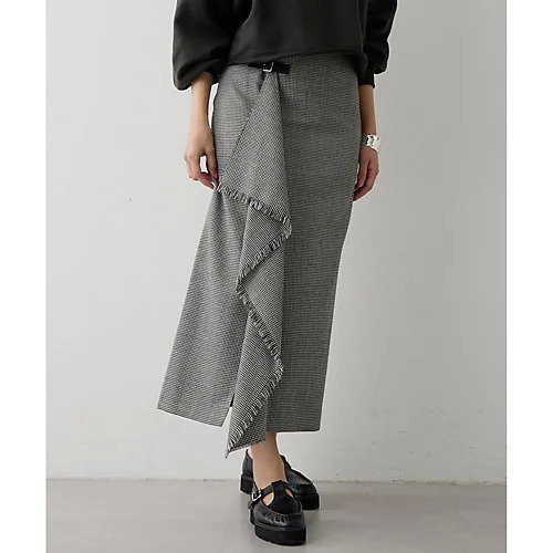 【ウィムガゼット/Whim Gazette】のチェックフリンジスカート 人気、トレンドファッション・服の通販 founy(ファニー) 　ファッション　Fashion　レディースファッション　Fashion for Women　スカート　Skirts　クラシカル　Classical, Vintage-Inspired　シンプル　Simple, Minimal　タイトスカート　Pencil Skirt, Tight Skirt　チェック　Check, Plaid, Tartan　ドレープ　Drape, Draping Fabric　パープル　Purple, Violet　フリンジ　Fringe, Tassel　A/W・秋冬　Autumn/Winter　エレガント 上品　Elegant　2025年　2025　2025-2026秋冬・A/W　Autumn/Winter 2025–26 AW25–26　other-2|ID: prp329100004789378 ipo3291000000034755539