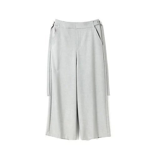 【ミズイロ インド/mizuiro ind】のサイドバックルパンツ インテリア・キッズ・メンズ・レディースファッション・服の通販 founy(ファニー) 　ファッション　Fashion　レディースファッション　Fashion for Women　パンツ　Pants & Trousers　バッグ　Bags　ストレート　Straight, Straight Cut　フロント　Front, Front Design　ベーシック　Basic, Essential　エレガント 上品　Elegant　ライトグレー|ID: prp329100004789390 ipo3291000000034755614