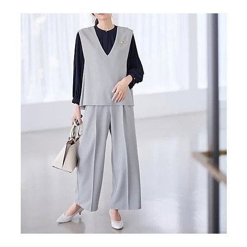 【エニー/ANY】の【2SET】ハンサムジレ ワイドパンツセット 人気、トレンドファッション・服の通販 founy(ファニー) 　ファッション　Fashion　レディースファッション　Fashion for Women　アウター　Coat / Outerwear Collection　インナー　Innerwear　洗える　Machine Washable　ストレッチ　Stretch, Stretchy Fabric　セットアップ　Set-Up, Coordinated Outfit　センター　Center, Center Line　ミックス　Mix, Mixed Style　ワイド　Wide, Wide Fit　おすすめ　Recommended / Our Picks　エレガント 上品　Elegant　セレモニー　Ceremony　other-2|ID: prp329100004789410 ipo3291000000034755798