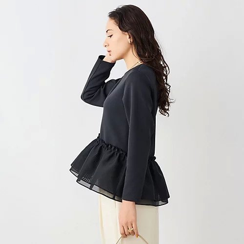 【ノーリーズソフィー/NOLLEY'S sophi】の《セットアップ対応》ウォッシャブルダンボール オーガンジーペプラムプルオーバー インテリア・キッズ・メンズ・レディースファッション・服の通販 founy(ファニー) https://founy.com/ ファッション Fashion レディースファッション Fashion for Women トップス・カットソー Cut & Sew Tops カジュアルプルオーバー・ニットトップス Pullovers & Knit Tops / Casual Pullovers 2026年 2026 おすすめ Recommended / Our Picks オーガンジー Organza Fabric ストレッチ Stretch, Stretchy Fabric セットアップ Set-Up, Coordinated Outfit デニム Denim, Jeans Material |ID: prp329100004789635 ipo3291000000034757281