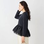 【ノーリーズソフィー/NOLLEY'S sophi】の《セットアップ対応》ウォッシャブルダンボール オーガンジーペプラムプルオーバー ブラック|ID: prp329100004789635 ipo3291000000034757282