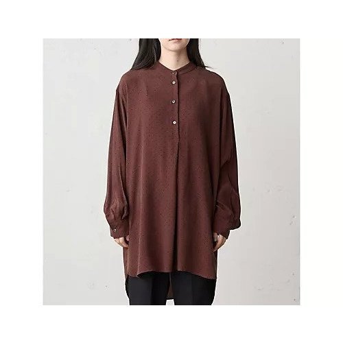 【ミディウミ/MidiUmi】のIPEKERプリントドットチュニック インテリア・キッズ・メンズ・レディースファッション・服の通販 founy(ファニー) 　ファッション　Fashion　レディースファッション　Fashion for Women　トップス・カットソー　Cut & Sew Tops　おすすめ　Recommended / Our Picks　とろみ　Fluid, Flowy Fabric　ショート　Short, Short Length　シルク　Silk, 100% Silk　チュニック　Tunic, Long Top　ドット　Polka Dot, Dot Pattern　フロント　Front, Front Design　プリント　Print, Printed Pattern　ブラウン|ID: prp329100004789640 ipo3291000000034757338