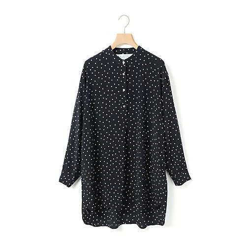 【ミディウミ/MidiUmi】のIPEKERプリントドットチュニック 人気、トレンドファッション・服の通販 founy(ファニー) 　ファッション　Fashion　レディースファッション　Fashion for Women　トップス・カットソー　Cut & Sew Tops　おすすめ　Recommended / Our Picks　とろみ　Fluid, Flowy Fabric　ショート　Short, Short Length　シルク　Silk, 100% Silk　チュニック　Tunic, Long Top　ドット　Polka Dot, Dot Pattern　フロント　Front, Front Design　プリント　Print, Printed Pattern　 other-1|ID: prp329100004789640 ipo3291000000036333455