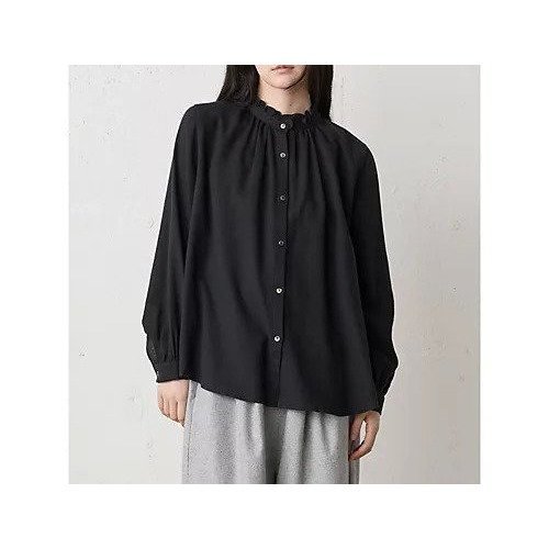 【ミディウミ/MidiUmi】のフリルカラーギャザーネックシャツ インテリア・キッズ・メンズ・レディースファッション・服の通販 founy(ファニー) ファッション Fashion レディースファッション Fashion for Women トップス・カットソー Cut & Sew Tops シャツ・ブラウス・オフィスカジュアル Elegant Blouses & Button-Ups おすすめ Recommended / Our Picks シンプル Simple, Minimal フリル Frill, Ruffle 人気 Popular, Best Seller 今季 This Season, Current Season 再入荷 Restock / Back in Stock 定番 Standard, Basic Item ブラック|ID: prp329100004789642 ipo3291000000034757359