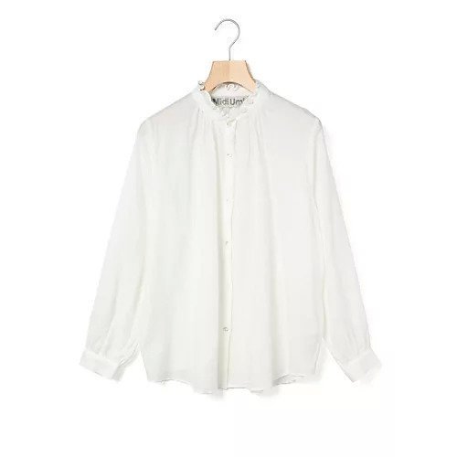【ミディウミ/MidiUmi】のフリルカラーギャザーネックシャツ インテリア・キッズ・メンズ・レディースファッション・服の通販 founy(ファニー) ファッション Fashion レディースファッション Fashion for Women トップス・カットソー Cut & Sew Tops シャツ・ブラウス・オフィスカジュアル Elegant Blouses & Button-Ups おすすめ Recommended / Our Picks シンプル Simple, Minimal フリル Frill, Ruffle 人気 Popular, Best Seller 今季 This Season, Current Season 再入荷 Restock / Back in Stock 定番 Standard, Basic Item オフホワイト|ID: prp329100004789642 ipo3291000000034757360