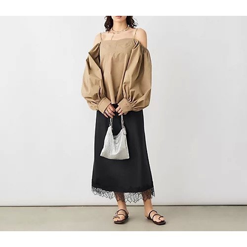 【ノーリーズソフィー/NOLLEY'S sophi】のウォッシャブル裾レースサテンナロースカート 人気、トレンドファッション・服の通販 founy(ファニー) 　ファッション　Fashion　レディースファッション　Fashion for Women　スカート　Skirts　2026年　2026　ウォッシャブル　Machine Washable　サテン　Satin, Glossy Fabric　ストレッチ　Stretch, Stretchy Fabric　ドレープ　Drape, Draping Fabric　ドローコード　Drawcord, Drawstring Cord　レース　Lace, Lace Fabric　ヴィンテージ　Vintage Style　エレガント 上品　Elegant　other-2|ID: prp329100004789651 ipo3291000000034757422