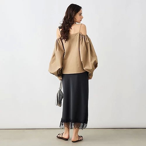 【ノーリーズソフィー/NOLLEY'S sophi】のウォッシャブル裾レースサテンナロースカート 人気、トレンドファッション・服の通販 founy(ファニー) 　ファッション　Fashion　レディースファッション　Fashion for Women　スカート　Skirts　2026年　2026　ウォッシャブル　Machine Washable　サテン　Satin, Glossy Fabric　ストレッチ　Stretch, Stretchy Fabric　ドレープ　Drape, Draping Fabric　ドローコード　Drawcord, Drawstring Cord　レース　Lace, Lace Fabric　ヴィンテージ　Vintage Style　エレガント 上品　Elegant　other-3|ID: prp329100004789651 ipo3291000000034757424