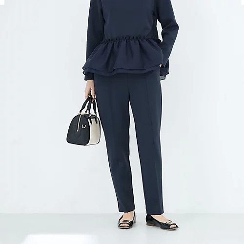 【ノーリーズソフィー/NOLLEY'S sophi】の《セットアップ対応》ウォッシャブルダンボールテーパードパンツ インテリア・キッズ・メンズ・レディースファッション・服の通販 founy(ファニー) 　ファッション　Fashion　レディースファッション　Fashion for Women　セットアップ　Matching Sets　レディースパンツ・ボトムス　Pants & Trousers / Bottoms　2026年　2026　おすすめ　Recommended / Our Picks　ストレッチ　Stretch, Stretchy Fabric　セットアップ　Set-Up, Coordinated Outfit　センター　Center, Center Line　ペプラム　Peplum, Flared Hem　ネイビー|ID: prp329100004789659 ipo3291000000034757571