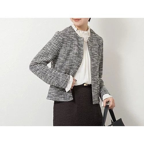 【ノーリーズ/NOLLEY'S】のウォッシャブルツィーディージャージジャケット インテリア・キッズ・メンズ・レディースファッション・服の通販 founy(ファニー) ファッション Fashion レディースファッション Fashion for Women アウター Coat / Outerwear Collection レディースジャケット・軽アウター Jackets 2026年 2026 インナー Innerwear オケージョン Occasion Wear ジャケット Jacket, Outerwear ツイード/ツィード Choker, Choker Necklace トレンド Trend, Trending Now レース Lace, Lace Fabric 人気 Popular, Best Seller ブラック・グレー系3|ID: prp329100004789698 ipo3291000000034758558