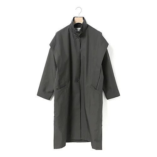 【ミディウミ/MidiUmi】のスタンドカラーコート インテリア・キッズ・メンズ・レディースファッション・服の通販 founy(ファニー) 　ファッション　Fashion　レディースファッション　Fashion for Women　アウター　Coat / Outerwear Collection　コート・ロングコート・ピーコート　Long Coats, Peacoats & More　ショルダー　Shoulder, Shoulder Strap　スタンド　Stand Collar, Upright Stand　ドロップ　Drop Shoulder, Dropped Style　ビッグ　Big, Oversized　ワーク　Workwear, Utility Style　チャコールグレー|ID: prp329100004789699 ipo3291000000034758646