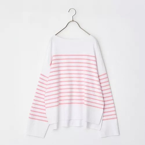 【トゥエルブクローゼット/12closet】の【洗える】ボートネックボーダーニット インテリア・キッズ・メンズ・レディースファッション・服の通販 founy(ファニー) 　ファッション　Fashion　レディースファッション　Fashion for Women　トップス・カットソー　Cut & Sew Tops　ニット　Knit Tops & Sweaters　リラックス　Relax, Relaxed Fit　春　Spring　洗える　Machine Washable　ピンク|ID: prp329100004791496 ipo3291000000034766549