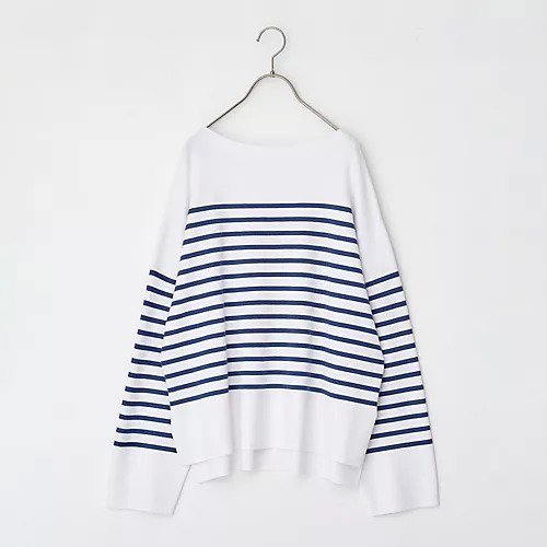 【トゥエルブクローゼット/12closet】の【洗える】ボートネックボーダーニット インテリア・キッズ・メンズ・レディースファッション・服の通販 founy(ファニー) 　ファッション　Fashion　レディースファッション　Fashion for Women　トップス・カットソー　Cut & Sew Tops　ニット　Knit Tops & Sweaters　リラックス　Relax, Relaxed Fit　春　Spring　洗える　Machine Washable　ネイビー|ID: prp329100004791496 ipo3291000000034766551