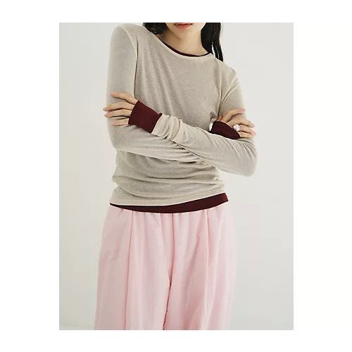 【クラネ/CLANE】のSHEER LAYERED CUT TOPS 人気、トレンドファッション・服の通販 founy(ファニー) ファッション Fashion レディースファッション Fashion for Women トップス・カットソー Cut & Sew Tops ストレッチ Stretch, Stretchy Fabric ベーシック Basic, Essential other-2|ID: prp329100004791497 ipo3291000000034766557