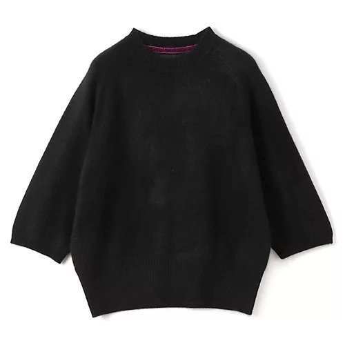 【ペールジュート/Pale Jute】のFeathery Half Sleeve knit インテリア・キッズ・メンズ・レディースファッション・服の通販 founy(ファニー) 　ファッション　Fashion　レディースファッション　Fashion for Women　トップス・カットソー　Cut & Sew Tops　ニット　Knit Tops & Sweaters　シンプル　Simple, Minimal　リュクス　Luxury, Elegant, High-End, Chic　black|ID: prp329100004791509 ipo3291000000034766788