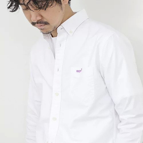 【ノーリーズ グッドマン/NOLLEY'S goodman / MEN】のTRADITIONAL OX クジラBD オックス ボタンダウンシャツ 26SS インテリア・キッズ・メンズ・レディースファッション・服の通販 founy(ファニー) 　ファッション　Fashion　メンズファッション　Fashion for Men　インナー　Innerwear　オックス　Oxford Fabric　クラシカル　Classical, Vintage-Inspired　クール　Cool, Chic　ジャケット　Jacket, Outerwear　ダウン　Down, Puffer　デニム　Denim, Jeans Material　定番　Standard, Basic Item　パッチ　Patch, Appliqué　フロント　Front, Front Design　ポケット　Pocket, Pocket Detail　ワンポイント　One Point, Statement Accent　エレガント 上品　Elegant　2026年　2026　ホワイト|ID: prp329100004791538 ipo3291000000034767392