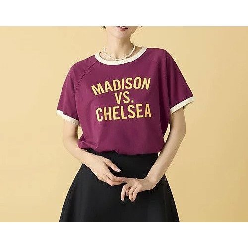 【マディソンブルー/MADISONBLUE】のH/S RINGER TEE インテリア・キッズ・メンズ・レディースファッション・服の通販 founy(ファニー) ファッション Fashion レディースファッション Fashion for Women バランス Balance, Style Balance ルーズ Loose, Oversized 半袖 Short Sleeve, Half Sleeve BORDEAUX|ID: prp329100004793089 ipo3291000000034777646