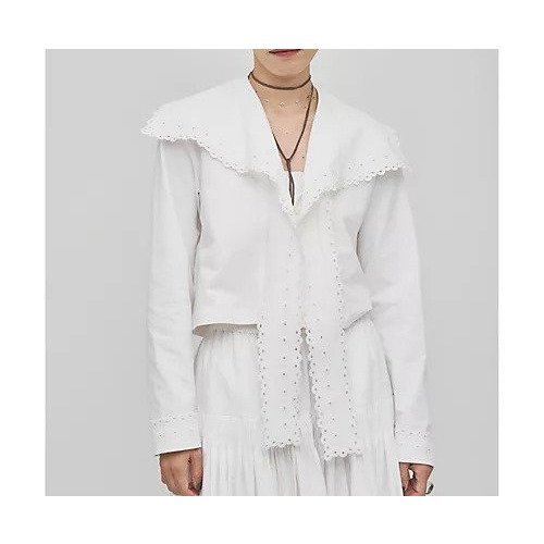 【ウィムガゼット/Whim Gazette】の【GEMINI】スカラップブラウス インテリア・キッズ・メンズ・レディースファッション・服の通販 founy(ファニー) ファッション Fashion レディースファッション Fashion for Women トップス・カットソー Cut & Sew Tops シャツ・ブラウス・オフィスカジュアル Elegant Blouses & Button-Ups ヴィンテージ Vintage Style ジャケット Jacket, Outerwear スカラップ Scallop, Scalloped Edge タイプライター Typewriter Fabric, Crisp Cotton ドット Polka Dot, Dot Pattern フランス France, French リネン Linen, Linen Fabric リボン Ribbon, Bow レース Lace, Lace Fabric 2026年 2026 オフホワイト|ID: prp329100004793092 ipo3291000000034777661