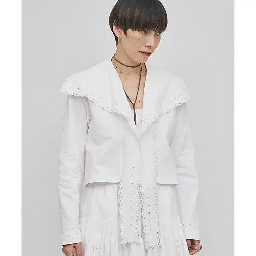 【ウィムガゼット/Whim Gazette】の【GEMINI】スカラップブラウス 人気、トレンドファッション・服の通販 founy(ファニー) ファッション Fashion レディースファッション Fashion for Women トップス・カットソー Cut & Sew Tops シャツ・ブラウス・オフィスカジュアル Elegant Blouses & Button-Ups ヴィンテージ Vintage Style ジャケット Jacket, Outerwear スカラップ Scallop, Scalloped Edge タイプライター Typewriter Fabric, Crisp Cotton ドット Polka Dot, Dot Pattern フランス France, French リネン Linen, Linen Fabric リボン Ribbon, Bow レース Lace, Lace Fabric 2026年 2026 other-2|ID: prp329100004793092 ipo3291000000034777663