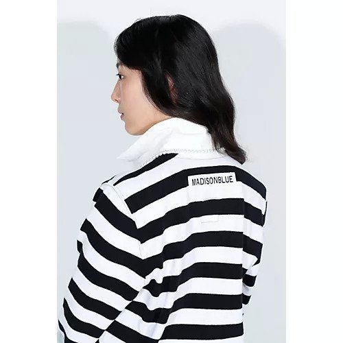 【マディソンブルー/MADISONBLUE】のSLIM FIT RUGBY SHIRT COTTON BORDER 人気、トレンドファッション・服の通販 founy(ファニー) 　ファッション　Fashion　レディースファッション　Fashion for Women　トップス・カットソー　Cut & Sew Tops　シャツ・ブラウス・オフィスカジュアル　Elegant Blouses & Button-Ups　パール　Pearl, Pearl Accent　フェミニン　Feminine, Girly　other-2|ID: prp329100004793094 ipo3291000000035412630