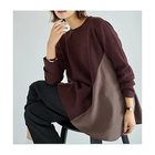 【スタイルデリ/STYLE DELI】のジョーゼットコンビフレアニット ダークブラウン|ID: prp329100004794667 ipo3291000000036258977