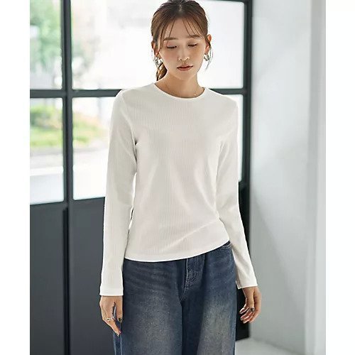 【スタイルデリ/STYLE DELI】の敏感肌対策 中に着るコットンカットソートップス インテリア・キッズ・メンズ・レディースファッション・服の通販 founy(ファニー) 　ファッション　Fashion　レディースファッション　Fashion for Women　トップス・カットソー　Cut & Sew Tops　カットソー・ベーシックTシャツ　Cut-and-Sewn Tops / Stretch Tees & Basics　イエロー　Yellow　インナー　Innerwear　カットソー　Cut and Sewn Top　サロペット　Overalls, Salopette　ジャケット　Jacket, Outerwear　ストレート　Straight, Straight Cut　スリット　Slit, Slit Detail　デコルテ　Décolleté, Neckline　定番　Standard, Basic Item　長袖　Long Sleeve, Full Sleeve　防寒　Cold Protection, Winter-Ready　ホワイト|ID: prp329100004796181 ipo3291000000034796850