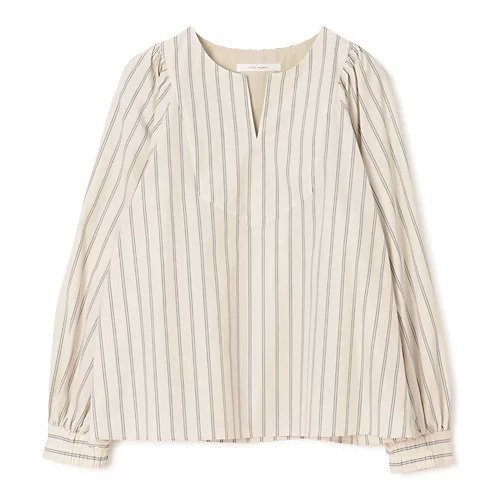【プレインピープル/PLAIN PEOPLE】のコットンラチネ・タイプライターストライプギャザーブラウス インテリア・キッズ・メンズ・レディースファッション・服の通販 founy(ファニー) ファッション Fashion レディースファッション Fashion for Women トップス・カットソー Cut & Sew Tops シャツ・ブラウス・オフィスカジュアル Elegant Blouses & Button-Ups おすすめ Recommended / Our Picks ウォーム Warm Fabric ギャザー Gathered, Ruffled サテン Satin, Glossy Fabric ストライプ Stripe, Striped Pattern ストレッチ Stretch, Stretchy Fabric タイプライター Typewriter Fabric, Crisp Cotton フロント Front, Front Design ヨーク Yoke, Yoke Design 洗える Machine Washable ベージュ×ブラック|ID: prp329100004796187 ipo3291000000034796883