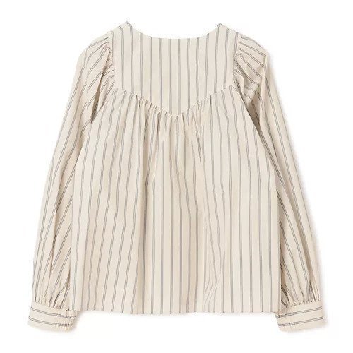 【プレインピープル/PLAIN PEOPLE】のコットンラチネ・タイプライターストライプギャザーブラウス 人気、トレンドファッション・服の通販 founy(ファニー) 　ファッション　Fashion　レディースファッション　Fashion for Women　トップス・カットソー　Cut & Sew Tops　シャツ・ブラウス・オフィスカジュアル　Elegant Blouses & Button-Ups　おすすめ　Recommended / Our Picks　ウォーム　Warm Fabric　ギャザー　Gathered, Ruffled　サテン　Satin, Glossy Fabric　ストライプ　Stripe, Striped Pattern　ストレッチ　Stretch, Stretchy Fabric　タイプライター　Typewriter Fabric, Crisp Cotton　フロント　Front, Front Design　ヨーク　Yoke, Yoke Design　洗える　Machine Washable　other-2|ID: prp329100004796187 ipo3291000000035316998