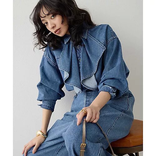 【ウィムガゼット/Whim Gazette】のフリルデニムブラウス 人気、トレンドファッション・服の通販 founy(ファニー) ファッション Fashion レディースファッション Fashion for Women トップス・カットソー Cut & Sew Tops シャツ・ブラウス・オフィスカジュアル Elegant Blouses & Button-Ups アンティーク Antique-Inspired ヴィンテージ Vintage Style セットアップ Set-Up, Coordinated Outfit ダメージ Distressed, Destroyed デニム Denim, Jeans Material バランス Balance, Style Balance フリル Frill, Ruffle ボトム Bottoms, Lower Wear おすすめ Recommended / Our Picks エレガント 上品 Elegant 2025年 2025 2025-2026秋冬・A/W Autumn/Winter 2025–26 AW25–26 other-1|ID: prp329100004797236 ipo3291000000034806142