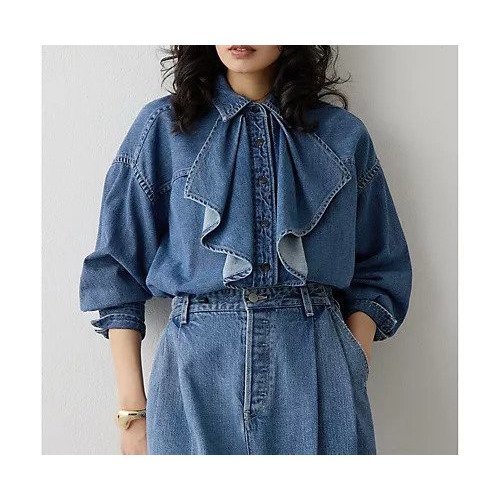 【ウィムガゼット/Whim Gazette】のフリルデニムブラウス 人気、トレンドファッション・服の通販 founy(ファニー) ファッション Fashion レディースファッション Fashion for Women トップス・カットソー Cut & Sew Tops シャツ・ブラウス・オフィスカジュアル Elegant Blouses & Button-Ups アンティーク Antique-Inspired ヴィンテージ Vintage Style セットアップ Set-Up, Coordinated Outfit ダメージ Distressed, Destroyed デニム Denim, Jeans Material バランス Balance, Style Balance フリル Frill, Ruffle ボトム Bottoms, Lower Wear おすすめ Recommended / Our Picks エレガント 上品 Elegant 2025年 2025 2025-2026秋冬・A/W Autumn/Winter 2025–26 AW25–26 other-2|ID: prp329100004797236 ipo3291000000034806146