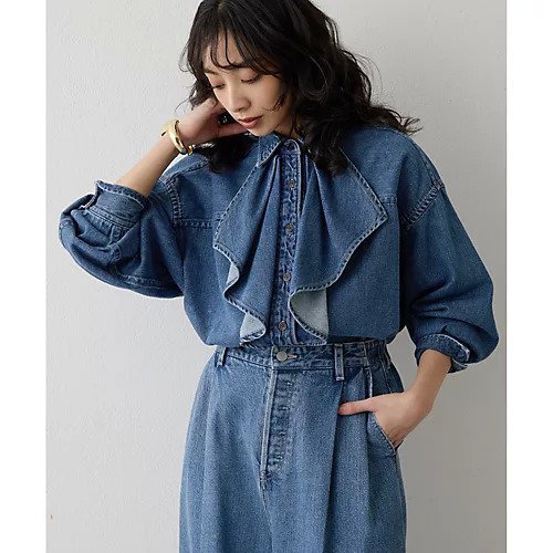 【ウィムガゼット/Whim Gazette】のフリルデニムブラウス 人気、トレンドファッション・服の通販 founy(ファニー) ファッション Fashion レディースファッション Fashion for Women トップス・カットソー Cut & Sew Tops シャツ・ブラウス・オフィスカジュアル Elegant Blouses & Button-Ups アンティーク Antique-Inspired ヴィンテージ Vintage Style セットアップ Set-Up, Coordinated Outfit ダメージ Distressed, Destroyed デニム Denim, Jeans Material バランス Balance, Style Balance フリル Frill, Ruffle ボトム Bottoms, Lower Wear おすすめ Recommended / Our Picks エレガント 上品 Elegant 2025年 2025 2025-2026秋冬・A/W Autumn/Winter 2025–26 AW25–26 other-3|ID: prp329100004797236 ipo3291000000034806148