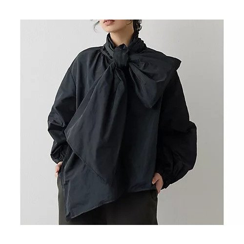 【ウィムガゼット/Whim Gazette】のメモリータフタボウブラウス インテリア・キッズ・メンズ・レディースファッション・服の通販 founy(ファニー) ファッション Fashion レディースファッション Fashion for Women トップス・カットソー Cut & Sew Tops シャツ・ブラウス・オフィスカジュアル Elegant Blouses & Button-Ups 2025年 2025 2025-2026秋冬・A/W Autumn/Winter 2025–26 AW25–26 イタリア Italy スペシャル Special, Limited Edition フォルム Silhouette, Form ブルゾン Blouson, Bomber Jacket ボトム Bottoms, Lower Wear ブラック|ID: prp329100004797238 ipo3291000000034806156