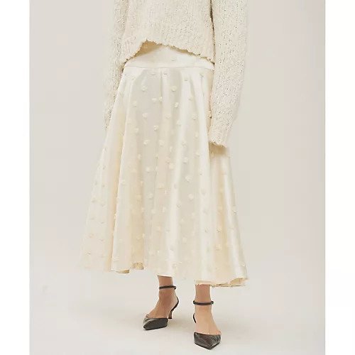 【ウィムガゼット/Whim Gazette】のボンボンジャガードスカート 人気、トレンドファッション・服の通販 founy(ファニー) 　ファッション　Fashion　レディースファッション　Fashion for Women　スカート　Skirts　2025年　2025　2025-2026秋冬・A/W　Autumn/Winter 2025–26 AW25–26　エレガント 上品　Elegant　サスペンダー　Suspenders, Braces　サテン　Satin, Glossy Fabric　ドット　Polka Dot, Dot Pattern　フレア　Flare, Flared　別注　Limited Edition, Custom Order　 other-1|ID: prp329100004797252 ipo3291000000034806276