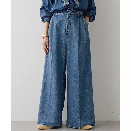 【ウィムガゼット/Whim Gazette】のワイドデニムイージーパンツ インテリア・キッズ・メンズ・レディースファッション・服の通販 founy(ファニー) https://founy.com/ ファッション Fashion レディースファッション Fashion for Women パンツ Pants & Trousers アンティーク Antique-Inspired ヴィンテージ Vintage Style セットアップ Set-Up, Coordinated Outfit ダメージ Distressed, Destroyed デニム Denim, Jeans Material フロント Front, Front Design おすすめ Recommended / Our Picks エレガント 上品 Elegant 2025年 2025 2025-2026秋冬・A/W Autumn/Winter 2025–26 AW25–26 |ID: prp329100004797261 ipo3291000000034806343