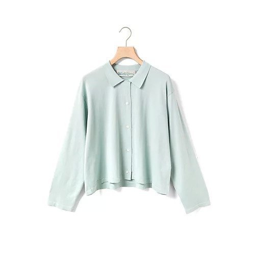【ミディウミ/MidiUmi】のニットシャツカーディガン インテリア・キッズ・メンズ・レディースファッション・服の通販 founy(ファニー) ファッション Fashion レディースファッション Fashion for Women トップス・カットソー Cut & Sew Tops ニット Knit Tops & Sweaters カーディガン・羽織り Layered Style Cardigans シャツ・ブラウス・オフィスカジュアル Elegant Blouses & Button-Ups シルケット Silket, Silky Cotton フロント Front, Front Design グリーン|ID: prp329100004798573 ipo3291000000034816527