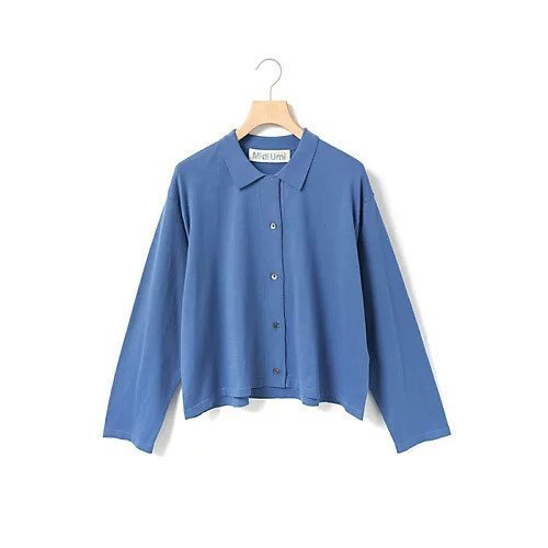 【ミディウミ/MidiUmi】のニットシャツカーディガン インテリア・キッズ・メンズ・レディースファッション・服の通販 founy(ファニー) 　ファッション　Fashion　レディースファッション　Fashion for Women　トップス・カットソー　Cut & Sew Tops　ニット　Knit Tops & Sweaters　カーディガン・羽織り　Layered Style Cardigans　シャツ・ブラウス・オフィスカジュアル　Elegant Blouses & Button-Ups　シルケット　Silket, Silky Cotton　フロント　Front, Front Design　ブルー|ID: prp329100004798573 ipo3291000000036053989