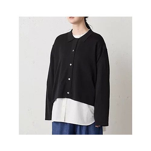 【ミディウミ/MidiUmi】のニットシャツカーディガン 人気、トレンドファッション・服の通販 founy(ファニー) 　ファッション　Fashion　レディースファッション　Fashion for Women　トップス・カットソー　Cut & Sew Tops　ニット　Knit Tops & Sweaters　カーディガン・羽織り　Layered Style Cardigans　シャツ・ブラウス・オフィスカジュアル　Elegant Blouses & Button-Ups　シルケット　Silket, Silky Cotton　フロント　Front, Front Design　other-2|ID: prp329100004798573 ipo3291000000036053990