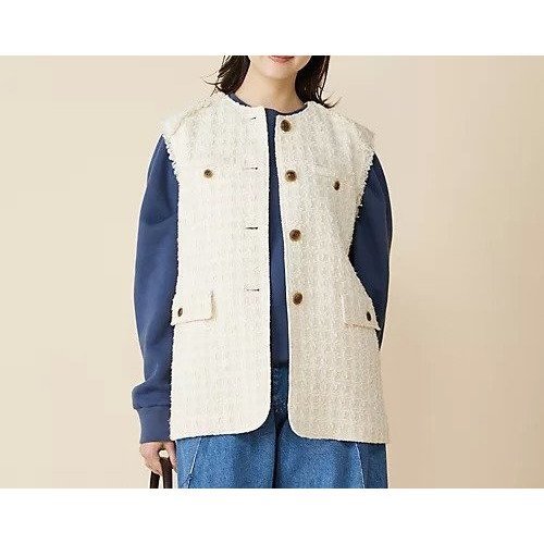 【シンゾーン/Shinzone】のTWEED GILET インテリア・キッズ・メンズ・レディースファッション・服の通販 founy(ファニー) 　ファッション　Fashion　レディースファッション　Fashion for Women　アウター　Coat / Outerwear Collection　トップス・カットソー　Cut & Sew Tops　ベスト&ジレ / 重ね着スタイル　Vests & Gilets　ツイード　Twill, Twill Weave　ポケット　Pocket, Pocket Detail　エレガント 上品　Elegant　切替　Switching, Contrast Panel　ECRU|ID: prp329100004800076 ipo3291000000035316943