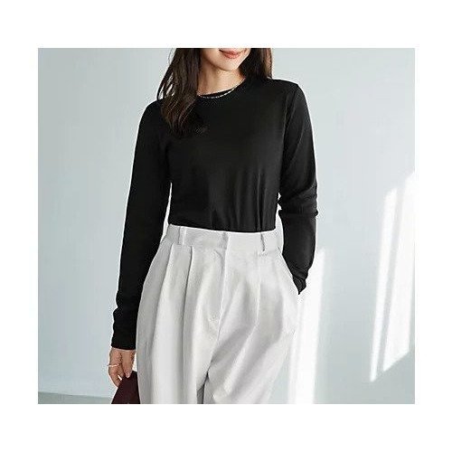 【スタイルデリ/STYLE DELI】のシンプルなフラットカットソートップス インテリア・キッズ・メンズ・レディースファッション・服の通販 founy(ファニー) 　ファッション　Fashion　レディースファッション　Fashion for Women　トップス・カットソー　Cut & Sew Tops　カットソー・ベーシックTシャツ　Cut-and-Sewn Tops / Stretch Tees & Basics　イエロー　Yellow　インナー　Innerwear　カットソー　Cut and Sewn Top　シンプル　Simple, Minimal　ジャケット　Jacket, Outerwear　スウェット / スエット　Sweatshirt, Sweatwear　ストレート　Straight, Straight Cut　スリット　Slit, Slit Detail　定番　Standard, Basic Item　なめらか　Smooth, Silky Texture　長袖　Long Sleeve, Full Sleeve　フィット　Fit, Slim Fit　フラット　Flat, Flat Shoes　ブラック|ID: prp329100004800211 ipo3291000000036304049