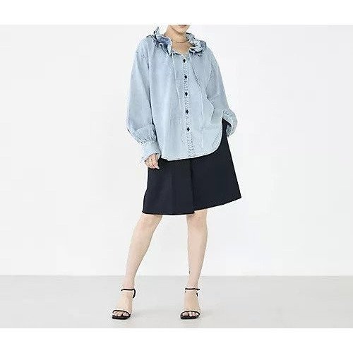 【リエミラー/Rie Miller】の【RM denim】フリルギャザーデニムブラウス 人気、トレンドファッション・服の通販 founy(ファニー) 　ファッション　Fashion　レディースファッション　Fashion for Women　トップス・カットソー　Cut & Sew Tops　シャツ・ブラウス・オフィスカジュアル　Elegant Blouses & Button-Ups　2026年　2026　おすすめ　Recommended / Our Picks　キャミソール　Camisole, Spaghetti Strap Top　ギャザー　Gathered, Ruffled　スウェット / スエット　Sweatshirt, Sweatwear　タンク　Tank Top, Sleeveless Top　デニム　Denim, Jeans Material　フリル　Frill, Ruffle　夏　Summer　春　Spring　A/W・秋冬　Autumn/Winter　羽織　Haori, Light Jacket　other-2|ID: prp329100004800214 ipo3291000000034826712