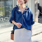 【リエミラー/Rie Miller】の【RM denim】フリルギャザーデニムブラウス 人気、トレンドファッション・服の通販 founy(ファニー) ファッション Fashion レディースファッション Fashion for Women トップス・カットソー Cut & Sew Tops シャツ・ブラウス・オフィスカジュアル Elegant Blouses & Button-Ups 春 Spring キャミソール Camisole, Spaghetti Strap Top ギャザー Gathered, Ruffled スウェット / スエット Sweatshirt, Sweatwear タンク Tank Top, Sleeveless Top デニム Denim, Jeans Material フリル Frill, Ruffle 羽織 Haori, Light Jacket A/W・秋冬 Autumn/Winter おすすめ Recommended / Our Picks 夏 Summer 2026年 2026 thumbnail インディゴブルー|ID: prp329100004800214 ipo3291000000035313428