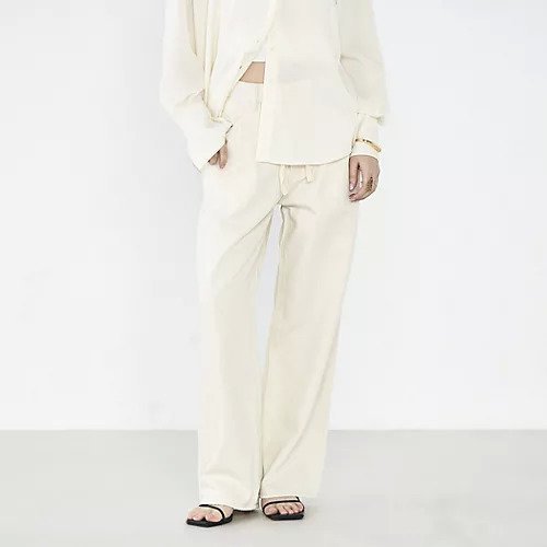 【リエミラー/Rie Miller】の【RM denim】リネン混ひも付きリラックスパンツ インテリア・キッズ・メンズ・レディースファッション・服の通販 founy(ファニー) ファッション Fashion レディースファッション Fashion for Women パンツ Pants & Trousers 2026年 2026 イエロー Yellow リネン Linen, Linen Fabric リラックス Relax, Relaxed Fit 夏 Summer キナリ|ID: prp329100004800220 ipo3291000000034826734