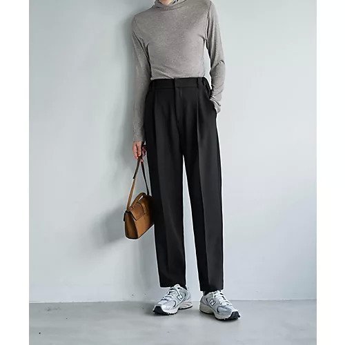 【スタイルデリ/STYLE DELI】のストレッチツイルBASICタックパンツ インテリア・キッズ・メンズ・レディースファッション・服の通販 founy(ファニー) 　ファッション　Fashion　レディースファッション　Fashion for Women　パンツ　Pants & Trousers　くるぶし　Ankle-Length　シンプル　Simple, Minimal　ジャケット　Jacket, Outerwear　スニーカー　Sneakers, Trainers　スリット　Slit, Slit Detail　ソックス　Socks, Hosiery　テーパード　Tapered, Tapered Pants　定番　Standard, Basic Item　フェイク　Faux, Fake　フロント　Front, Front Design　ベーシック　Basic, Essential　ポケット　Pocket, Pocket Detail　ループ　Loop, Loop Knit　ワイド　Wide, Wide Fit　冬　Winter / This Winter　ブラック|ID: prp329100004800223 ipo3291000000034826743