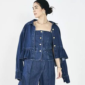 【リエミラー/Rie Miller】 【RM denim】裾フリルショート丈Gジャン人気、トレンドファッション・服の通販 founy(ファニー) ファッション Fashion レディースファッション Fashion for Women アウター Coat / Outerwear Collection 2026年 2026 おすすめ Recommended / Our Picks インナー Innerwear ショート Short, Short Length デニム Denim, Jeans Material フリル Frill, Ruffle ブルゾン Blouson, Bomber Jacket ボトム Bottoms, Lower Wear メンズ Men's, Menswear ワイド Wide, Wide Fit |ID:prp329100004800233