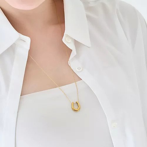 【フィービィー/phoebe】の【金属アレルギー対応】メタリックホースシューネックレス ステンレス/馬蹄/蹄鉄/ラッキーモチーフ/ギフト/プレゼント/大ぶり インテリア・キッズ・メンズ・レディースファッション・服の通販 founy(ファニー) ファッション Fashion レディースファッション Fashion for Women ジュエリー Jewelry ネックレス Necklaces & Pendants おすすめ Recommended / Our Picks ギフト プレゼント Gift / Present デコルテ Décolleté, Neckline ネックレス Necklace, Pendant Necklace モチーフ Motif, Design Theme ゴールド|ID: prp329100004801392 ipo3291000000034836004