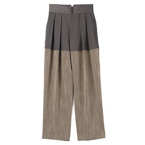 【シンメ/SINME】のバイカラータックパンツ 人気、トレンドファッション・服の通販 founy(ファニー) 　ファッション　Fashion　レディースファッション　Fashion for Women　パンツ　Pants & Trousers　フェミニン　Feminine, Girly　マニッシュ　Mannish, Boyish　ワイド　Wide, Wide Fit　無地　Plain, Solid Color　 other-1|ID: prp329100004805054 ipo3291000000034865207