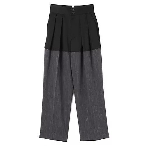 【シンメ/SINME】のバイカラータックパンツ インテリア・キッズ・メンズ・レディースファッション・服の通販 founy(ファニー) 　ファッション　Fashion　レディースファッション　Fashion for Women　パンツ　Pants & Trousers　フェミニン　Feminine, Girly　マニッシュ　Mannish, Boyish　ワイド　Wide, Wide Fit　無地　Plain, Solid Color　ブラック×グレー|ID: prp329100004805054 ipo3291000000034865209