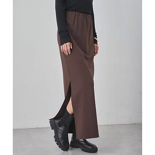 【ウィムガゼット/Whim Gazette】のストレッチジャージスカート インテリア・キッズ・メンズ・レディースファッション・服の通販 founy(ファニー) 　ファッション　Fashion　レディースファッション　Fashion for Women　スカート　Skirts　オレンジ　Orange　ギャザー　Gathered, Ruffled　シンプル　Simple, Minimal　ストレッチ　Stretch, Stretchy Fabric　スリット　Slit, Slit Detail　ベーシック　Basic, Essential　エレガント 上品　Elegant　2025年　2025　2025-2026秋冬・A/W　Autumn/Winter 2025–26 AW25–26　ブラウン|ID: prp329100004806089 ipo3291000000034875040