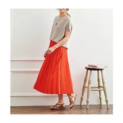 【エニー/ANY】の【ウエストゴム】リネンライクエアーヴィンテージ プリーツスカート インテリア・キッズ・メンズ・レディースファッション・服の通販 founy(ファニー) ファッション Fashion レディースファッション Fashion for Women スカート Skirts プリーツスカート / 上品フェミニンスタイル Pleated Skirts セットアップ Set-Up, Coordinated Outfit フレア Flare, Flared プリーツ Pleats, Pleated リネン Linen, Linen Fabric オレンジ|ID: prp329100004806092 ipo3291000000034875054