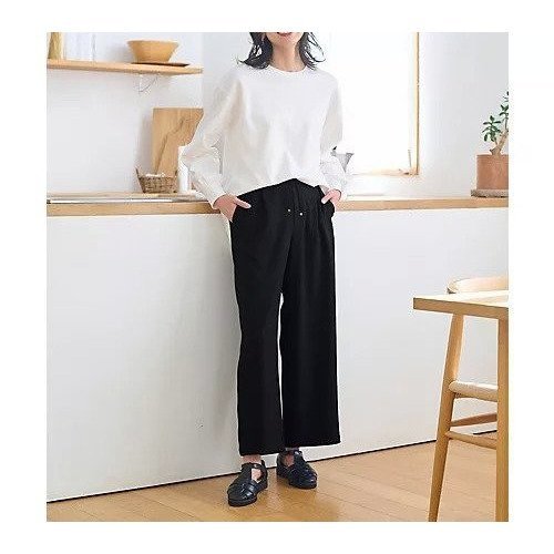 【エニー/ANY】の【ウエストゴム】イージケア美脚パンツ ワイド インテリア・キッズ・メンズ・レディースファッション・服の通販 founy(ファニー) ファッション Fashion レディースファッション Fashion for Women パンツ Pants & Trousers ストレッチ Stretch, Stretchy Fabric フラット Flat, Flat Shoes ポケット Pocket, Pocket Detail ワイド Wide, Wide Fit 吸水 Absorbent, Quick-Dry ビジネス 仕事 通勤 Business / Work / Commuting ブラック|ID: prp329100004806141 ipo3291000000034875567