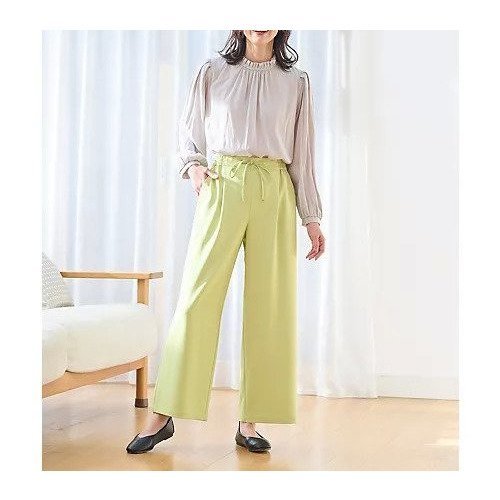 【エニー/ANY】の【ウエストゴム】イージケア美脚パンツ ワイド インテリア・キッズ・メンズ・レディースファッション・服の通販 founy(ファニー) ファッション Fashion レディースファッション Fashion for Women パンツ Pants & Trousers ストレッチ Stretch, Stretchy Fabric フラット Flat, Flat Shoes ポケット Pocket, Pocket Detail ワイド Wide, Wide Fit 吸水 Absorbent, Quick-Dry ビジネス 仕事 通勤 Business / Work / Commuting ライム|ID: prp329100004806141 ipo3291000000034875571